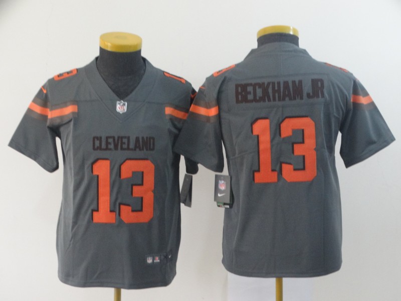 Youth Cleveland Browns 13 Beckham Jr Nike grey Limited NFL Jerseys